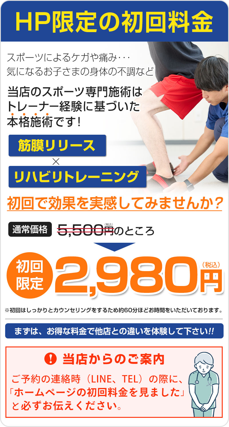 HP限定の初回料金：2,980円（税込）