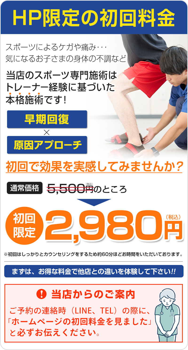 HP限定の初回料金：2,980円（税込）